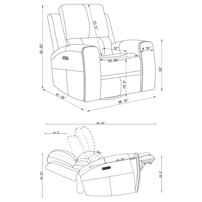 Boyce - Triple Power Swivel Recliner With Independent Adjustments