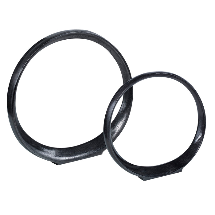 Orbits - Ring Sculptures (Set of 2) - Black