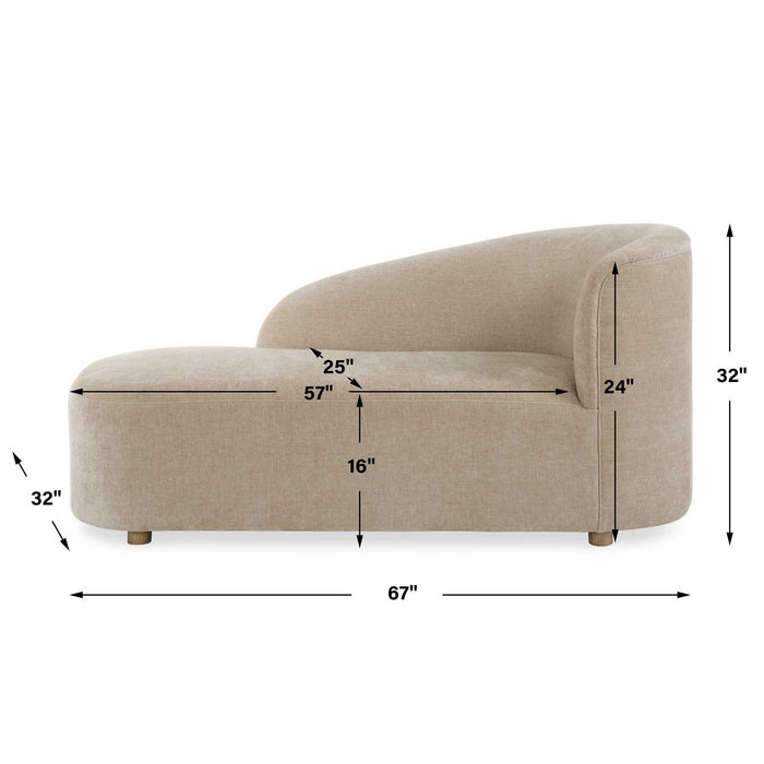 Fae - Arm Chaise Lounge - Beige