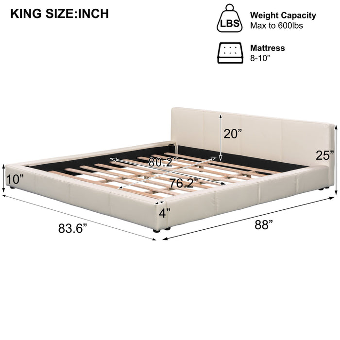 Stylish Upholstered Bed With Birch Wood Frame