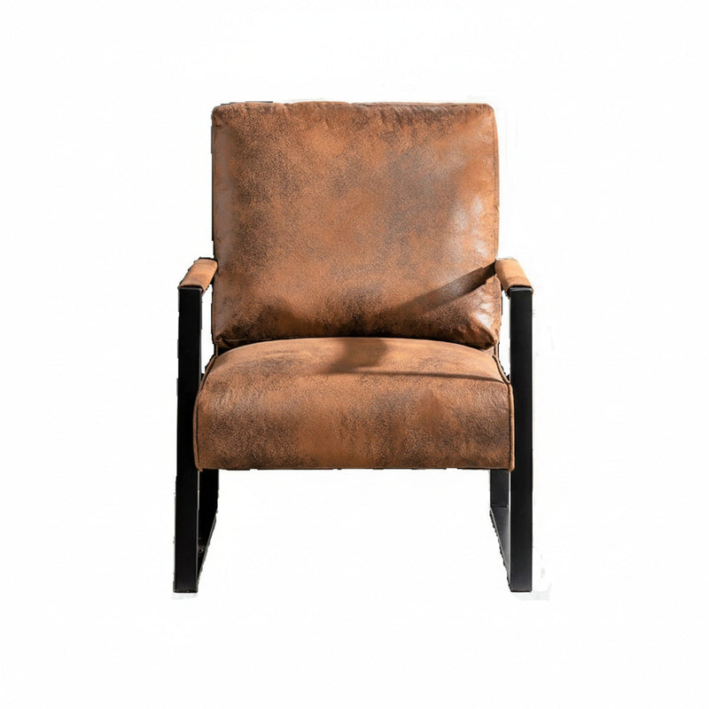Classic Mid Century Modern Accent Chair With Durable Square Metal Frame, Armchair
