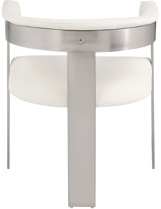 Romeo - Faux Leather Dining Chair With Silver Base (Set of 2)