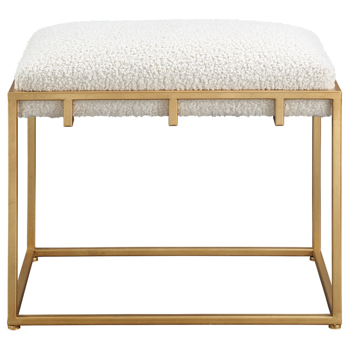 Paradox - Small Shearling Bench - Gold & White