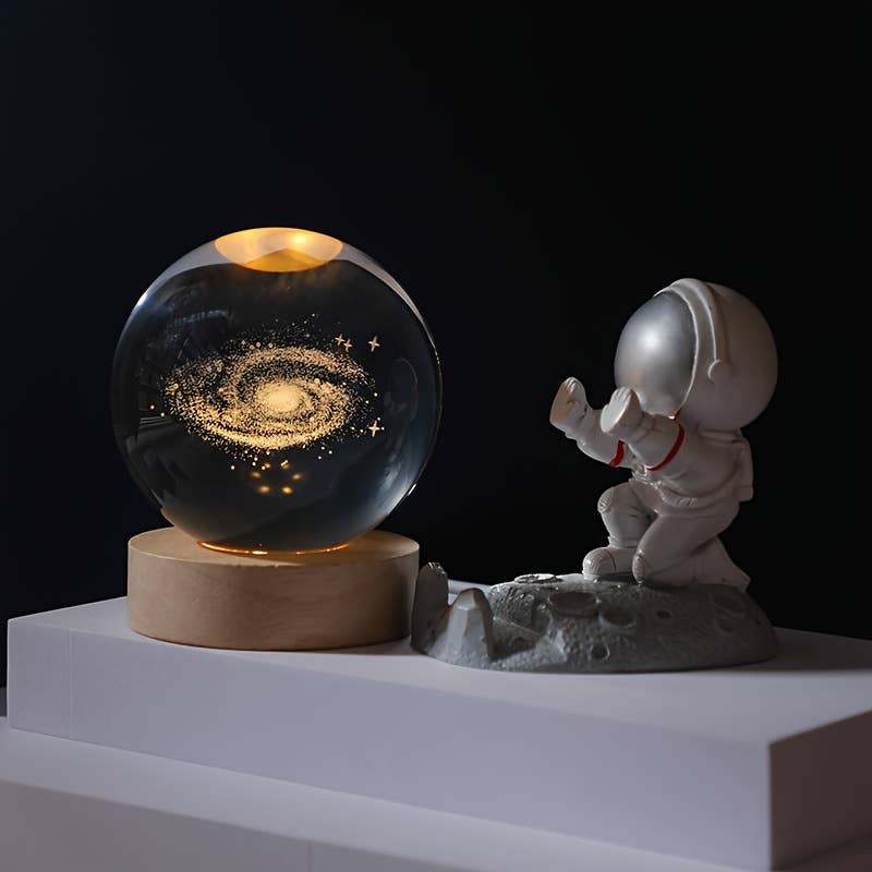Crystal Glass 3D Solar System Nightlight Christmas Gift