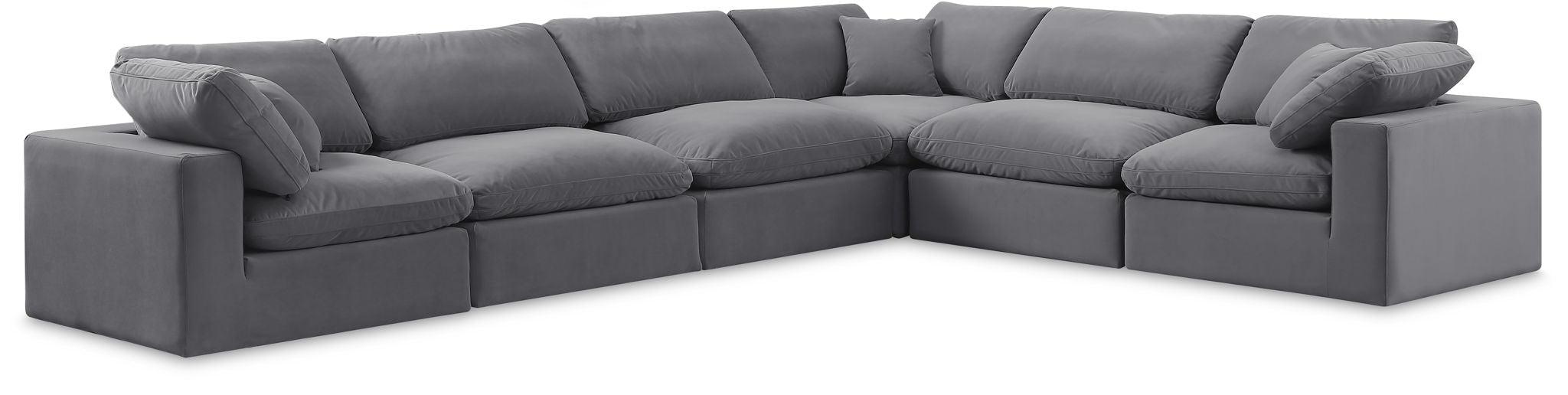 Comfy - 6 Piece Velvet Modular Corner Sectional