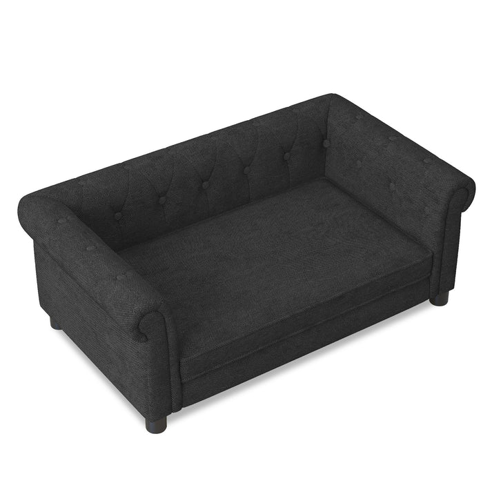 Modern Elegant Rectangle Pet Bed, Durable Elevated Dog Sofa