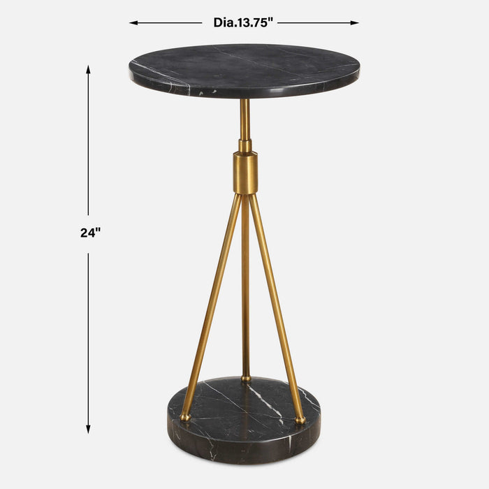 Rosston - Marble Accent Table - Black