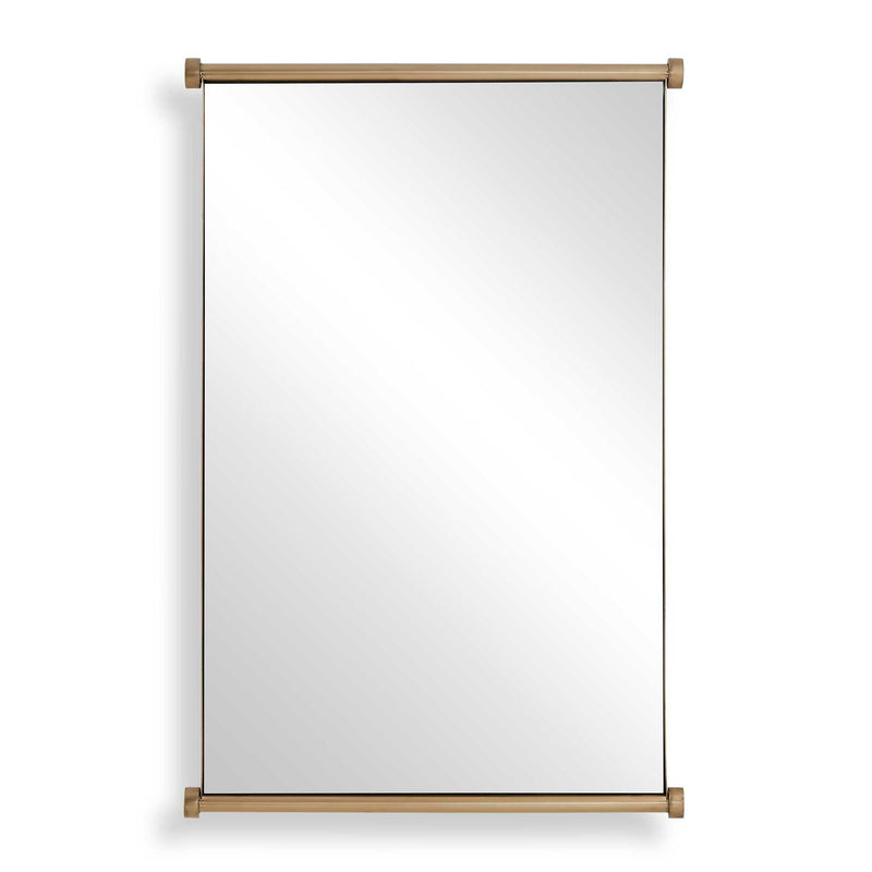 Scroll - Rectangular Mirror - Brass / Gold