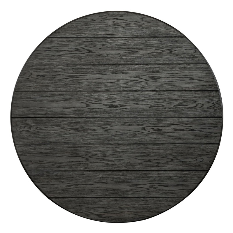 Allyson Park - Round Cocktail Table - Wirebrushed White / Charcoal