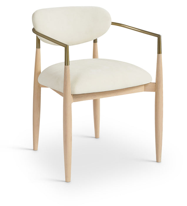 Riccio - Fabric Dining Arm Chair (Set of 2) - Natural Frame