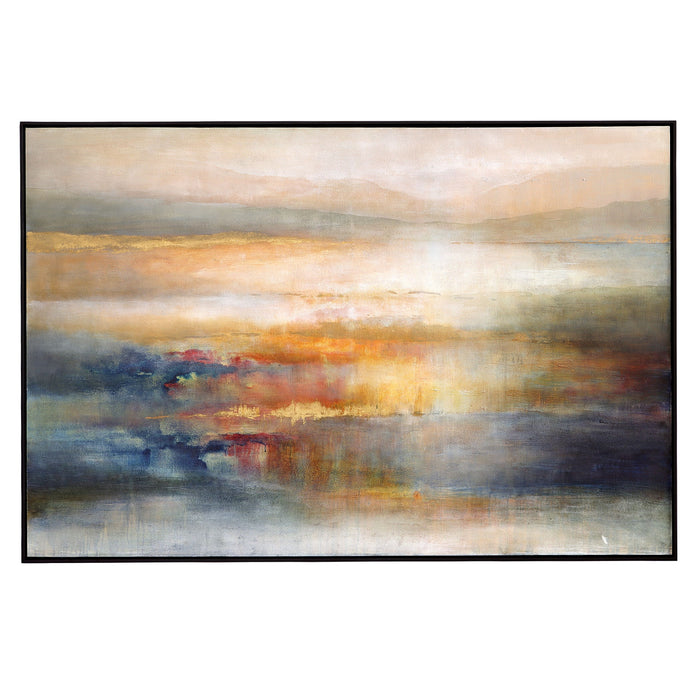 Seafaring Dusk - Hand Painted Abstract Art - Beige