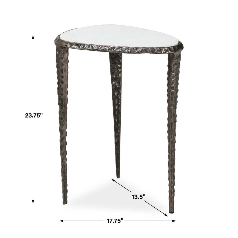 Arnold - Marble Accent Table - Bronze,White