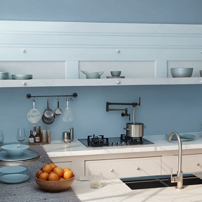 Modern Design Wall Mount Pot Filler Faucet Folding Stretchable