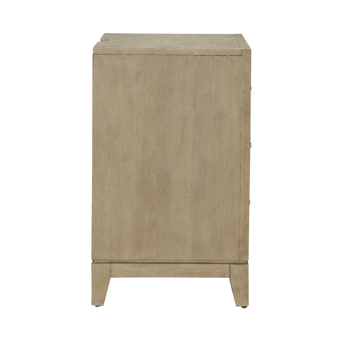 Brentwood - 3 Drawer Nightstand With Charging Station - Sandstone