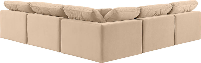 Comfy - 5 Piece Velvet Modular Corner Armless Sectional