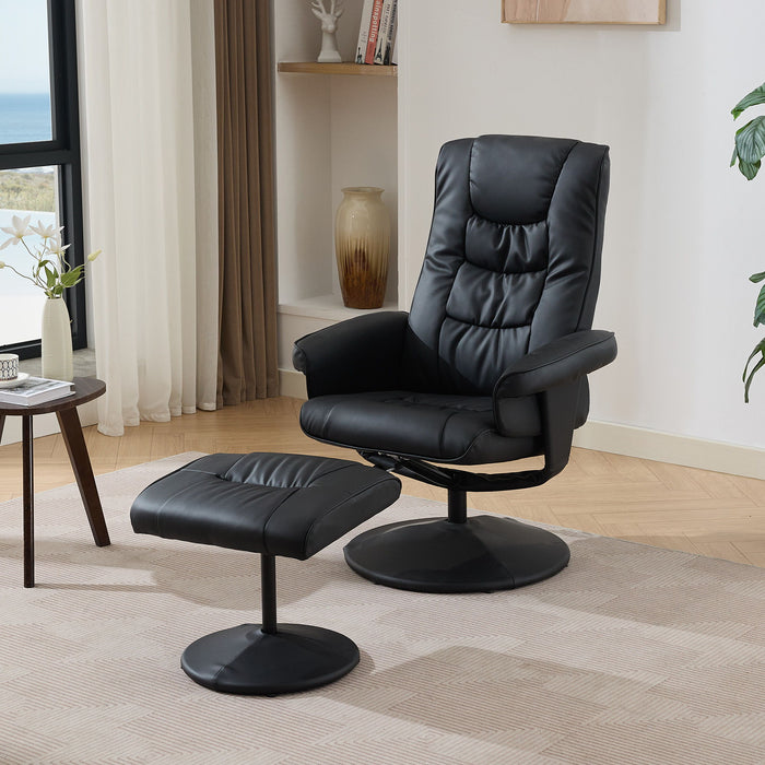 Recliner Chair With Ottoman, 360° Swivel Massage Lounge Chair With 5-Point Vibration & Heated Seat
