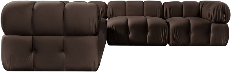 Orin - Velvet 5 Piece Modular Corner Sectional
