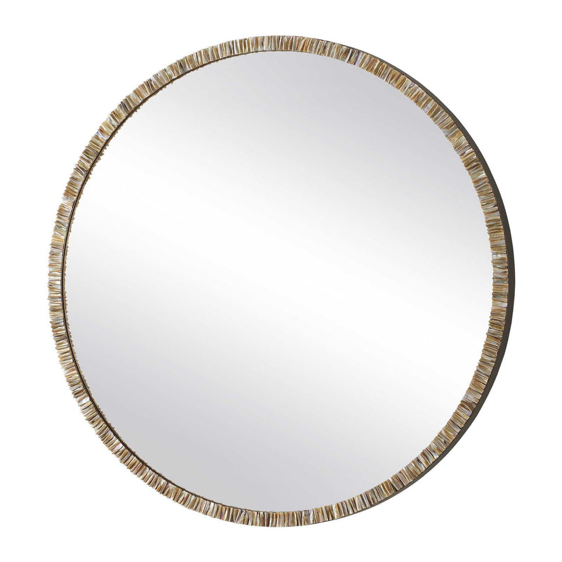 Odeon - Shell Inlay Round Mirror - Bronze