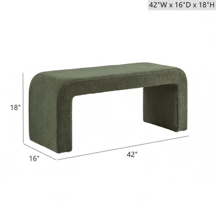 Modern Contemporary Boucle Waterfall Bench