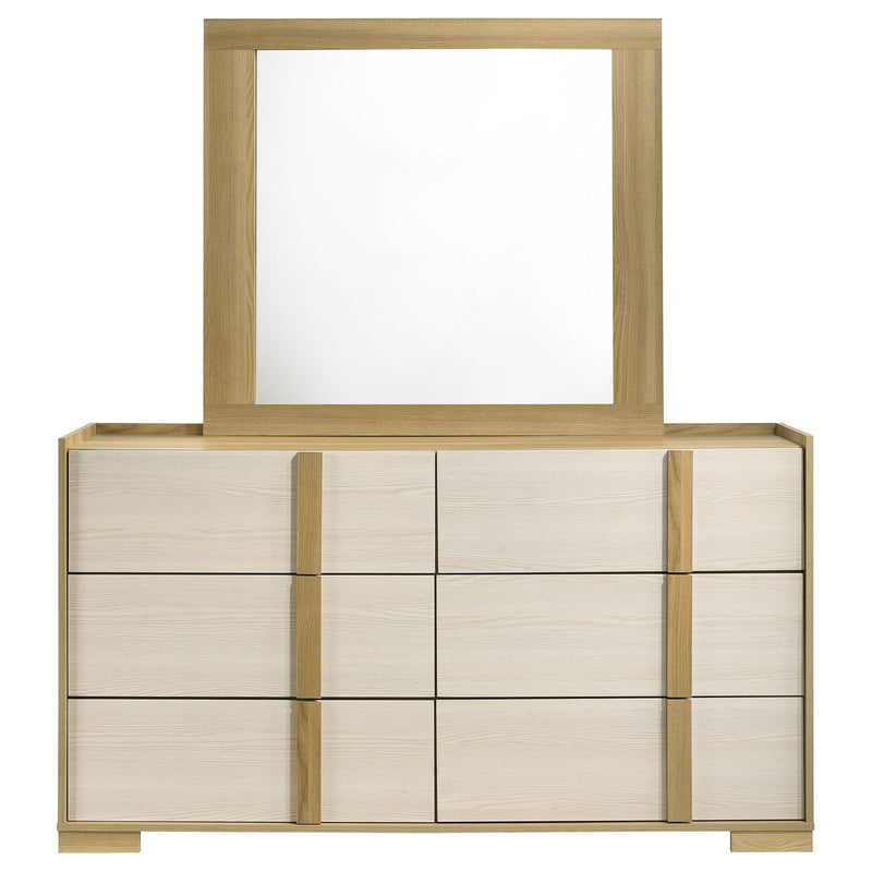 Lincoln - 6 Drawer Dresser With Mirror - Natural