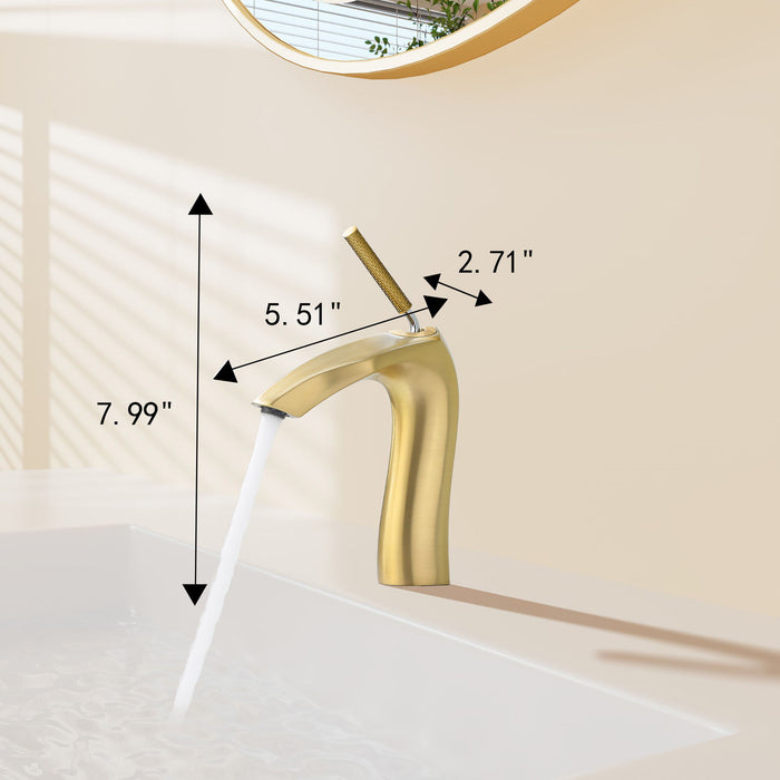 Contemporary Single Handle Lavatory Basin Sink Faucet Brass