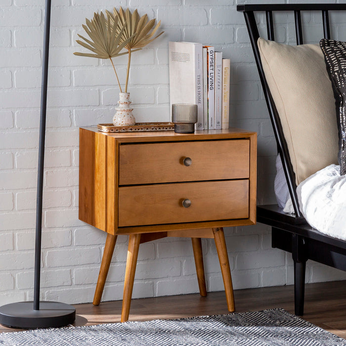 Radiantify - Double Drawer Nightstand - Caramel