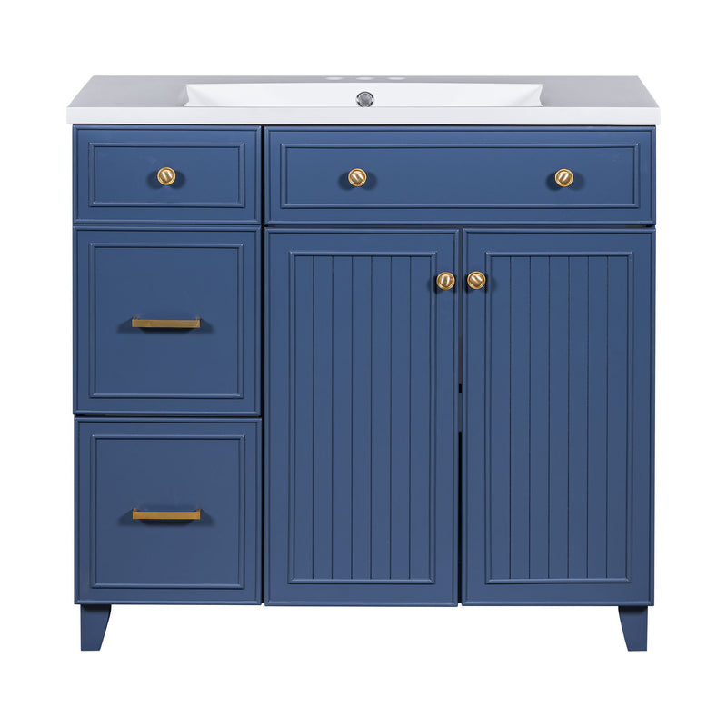 Bathroom Vanity With Sink, Soft Close Doors, Adjustable Shelves