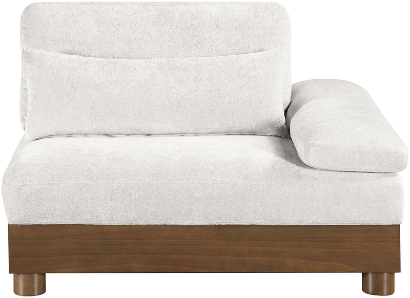 Turin - Chenille Fabric Upholstered Modular Arm Chair - Walnut Base