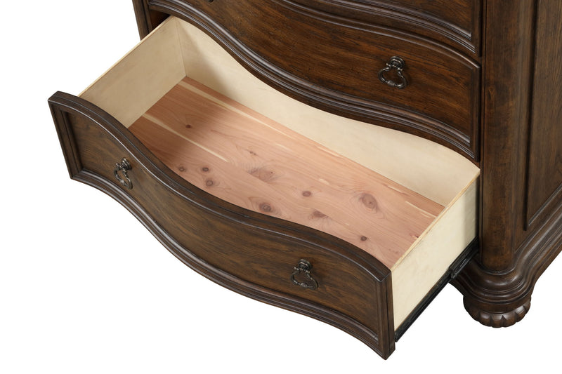Tuscany - 5 Drawer Chest - Warm Mahogany
