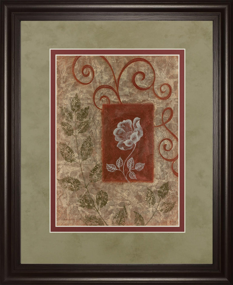 Verdant Scrolls - 34" x 40" Framed Wall Art - Beige