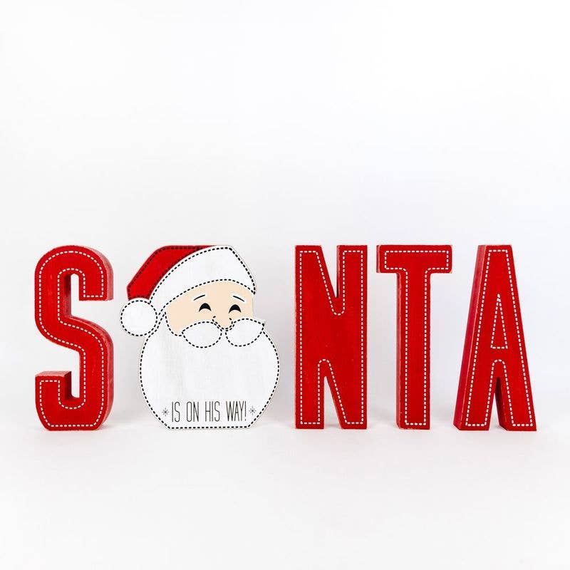 Chunky Wood Santa Letters