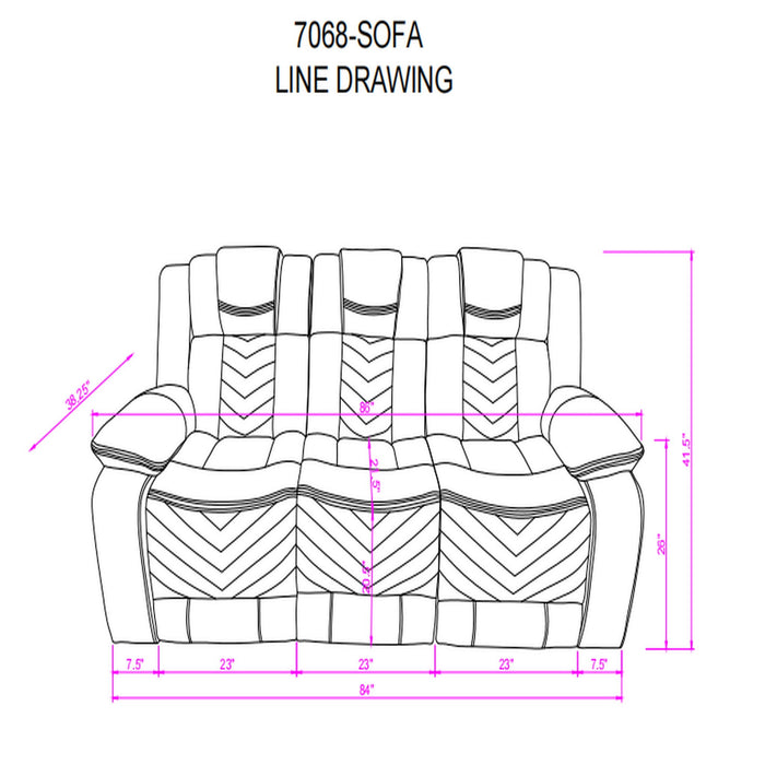 Raize - Power Living Room Set With Storage Console And Cup Holders