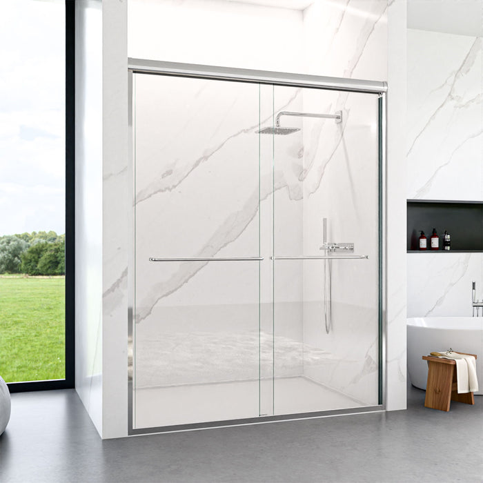 Modern Semi Frameless Double Sliding Shower Door