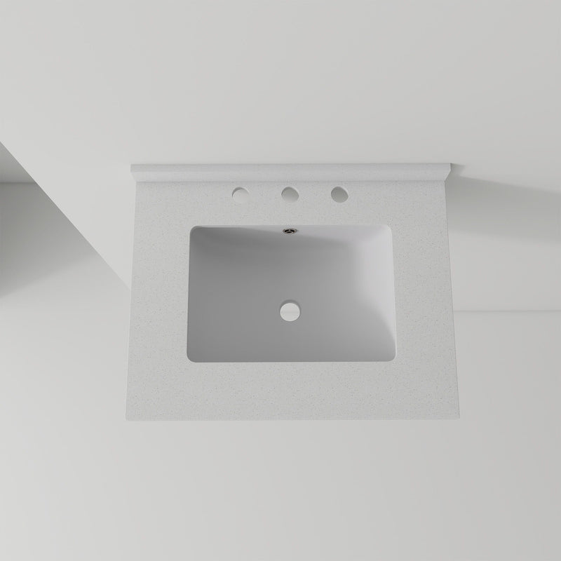 Basin Sink, 0.6" Ultra Thin Profile, Triple Faucet Holes