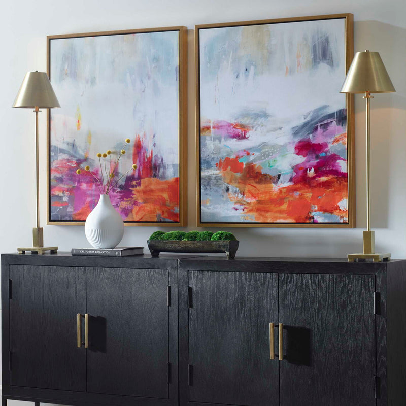 Color Theory - Framed Abstract Art (Set of 2) - Pink