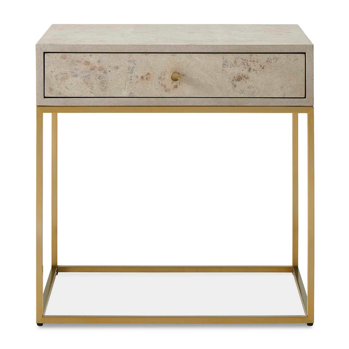 Pembrook - Side Table - Light Washed / Brass