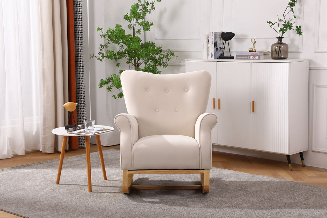 Modern Rocking Chair, Upholstered Accent Chair For Nursery, Small Contemporary Rocke