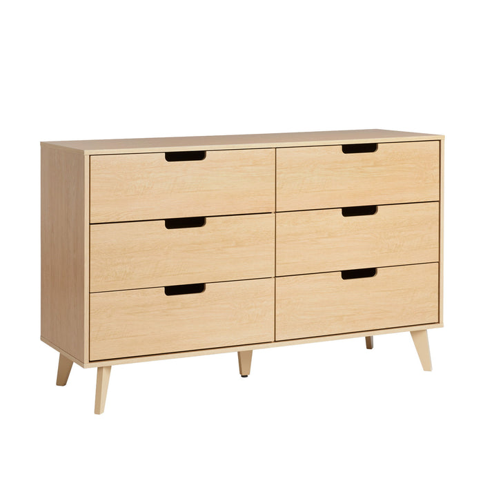 Hans - Mid-Century Hans 6 Drawer Dresser With Cut-Out Handles