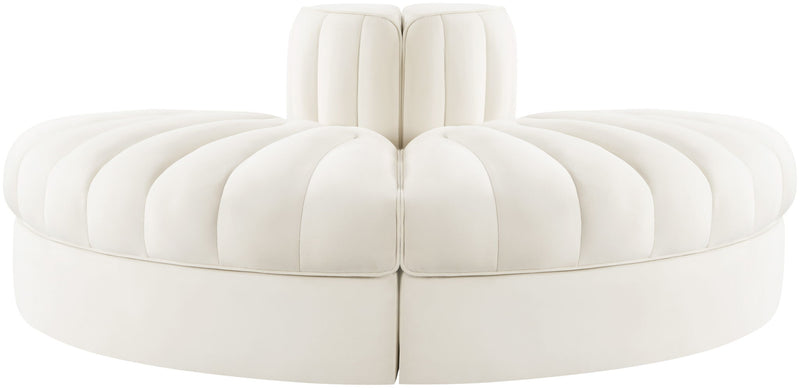 Rummi - Velvet Performance Fabric Upholstered 2 Piece  Rounded Modular Loveseat