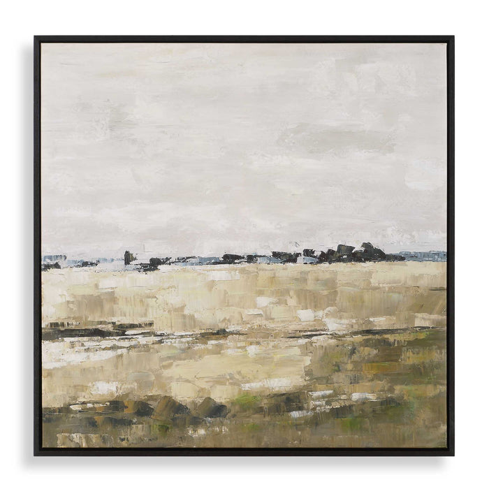 Fragment - Hand Painted Landscape Art - Black / Brown / Gray / Green / White