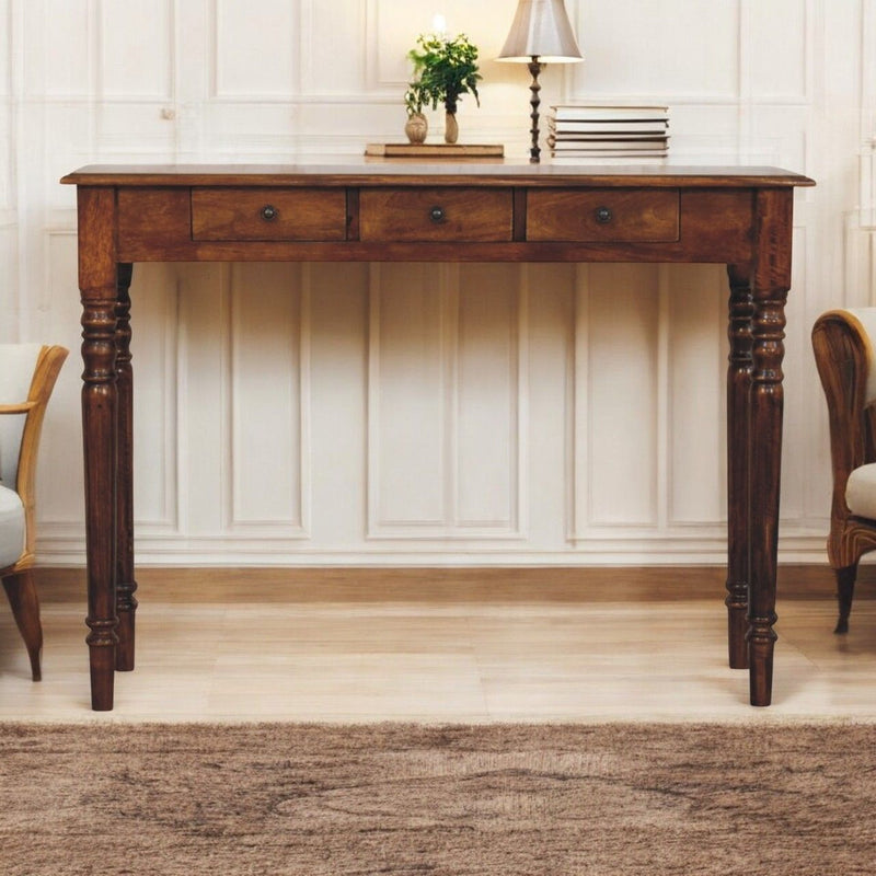 Turned Legs Drawer Console Table