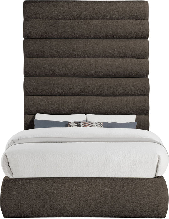 Adam - Boucle Fabric Bed With 89" Headboard