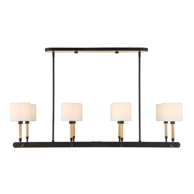 Franconia - 8 Light Pendant - Black / White