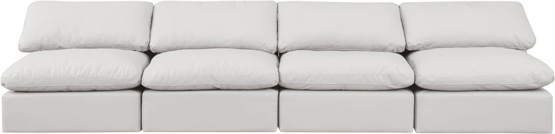 Indulge - Faux Leather 4 Seat Modular Armless Sofa