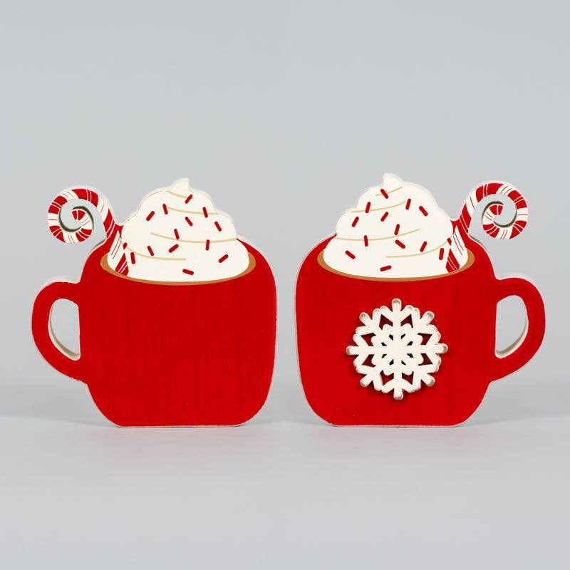 Red Chunky Wood Mug