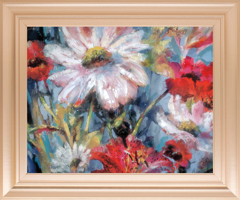 Tangled Garden I By Brent Heighton - Framed Print Wall Art - Blue