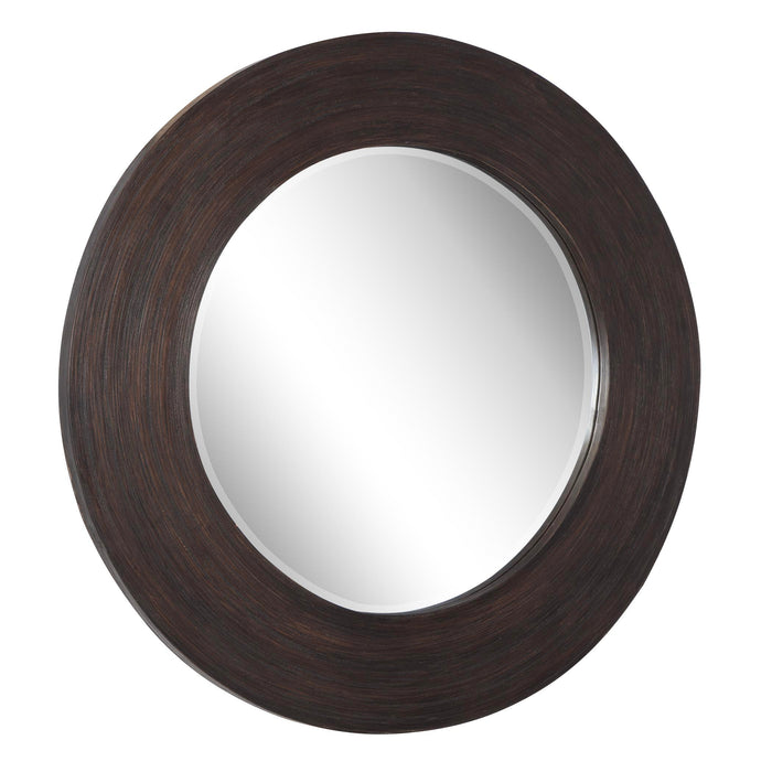 Dutton - Round Mirror - Dark Walnut