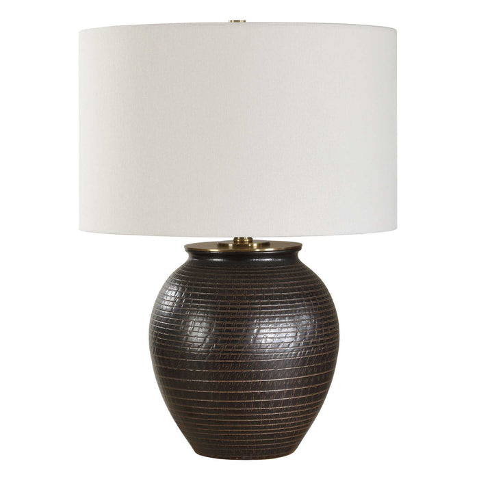 Hawkins - Ribbed Table Lamp - Bronze