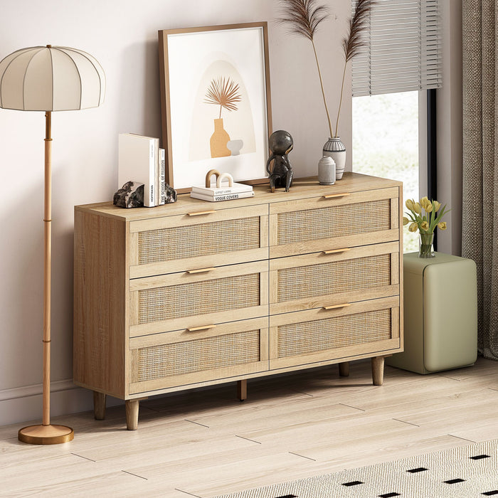 6 Drawer Storage Modern Cabinet For Bedroom