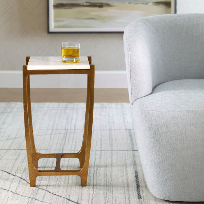 Affinity - White Marble Accent Table